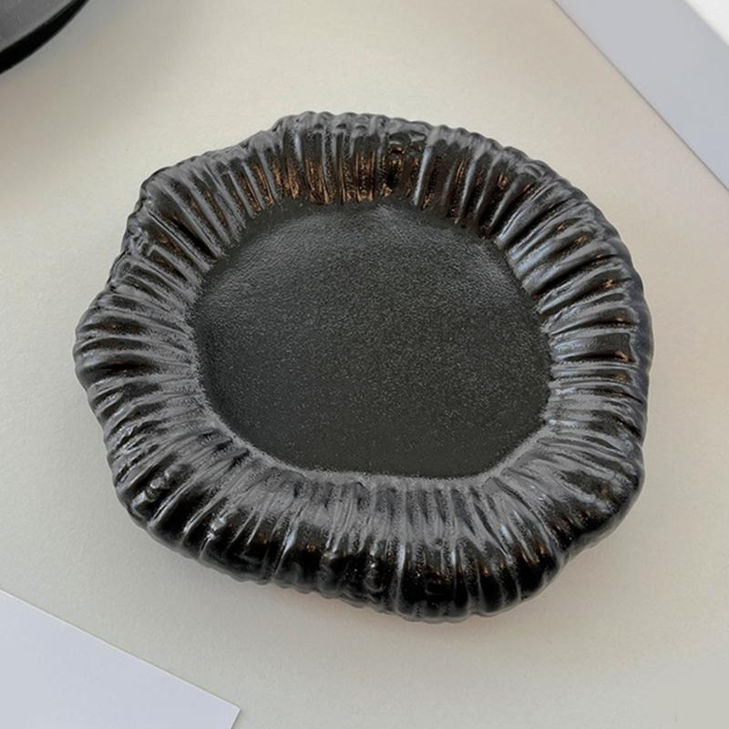 Artistic Ceramic Jewelry Holder Dish Unique Asymmetrical Design for Earring Necklace Ring Storage Bathroom Bedroom Decors