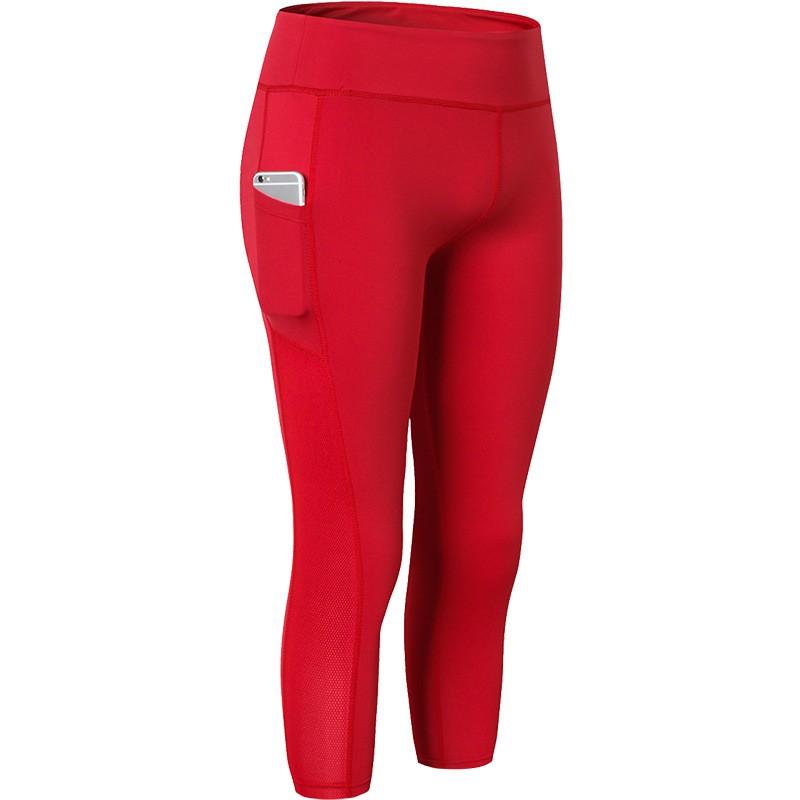 Womens 7/8 Length Yoga Leggings Fitness Running Stretch Quick Dry Slim Fit