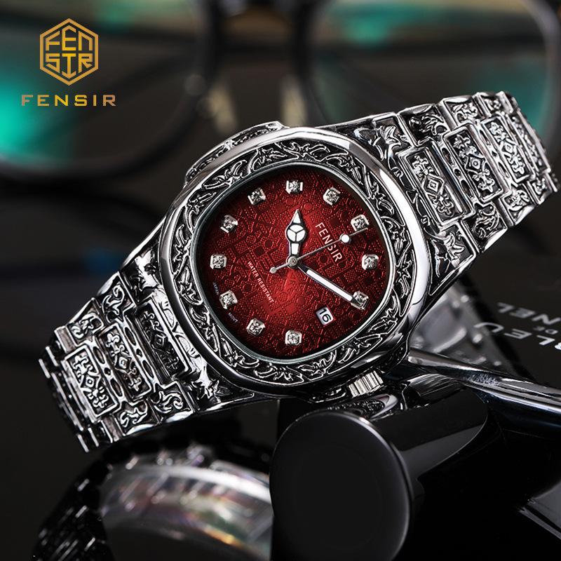 Men's Unique Luxury Retro Steel Strap Design Watches 2025 Unusual Sport Waterproof Watch For Man WristWatch Clock Reloj Hombre