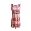 Women's Ruffle Beach Mini Dress Split V Neck A Line Sleeveless Geometric Stripe Tropical Leaf Pattern Summer Dresses