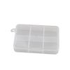 6-Grid Transparent Removable Plastic Box with Lid - Compact Pill, Jewelry, and Parts Organizer.