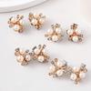 10 st Glittrande Blommaformade Kristallpärlknappar Pärlhårnålar Huvudbonadsklämma Strassknappar