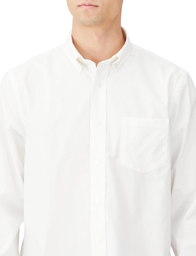 NEUTRALWORKS. Long Sleeve Standard Oxford Button-Down Shirt, Unisex, KSU34144, White, Size M