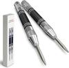 2 Pack Automatic Center Punch 5 inch Heavy Duty Steel Spring Loaded Center Hole Punch with Adjustable Tension Punch Tool for Metal Wood Glass Plasti