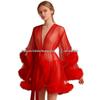 Plus Size European & American Frayed Edge Hollow See-through Sexy Nightgown