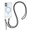For iPhone 16 Magnetic Case with Lanyard Drop-Proof TPU+PC Phone Back Cover