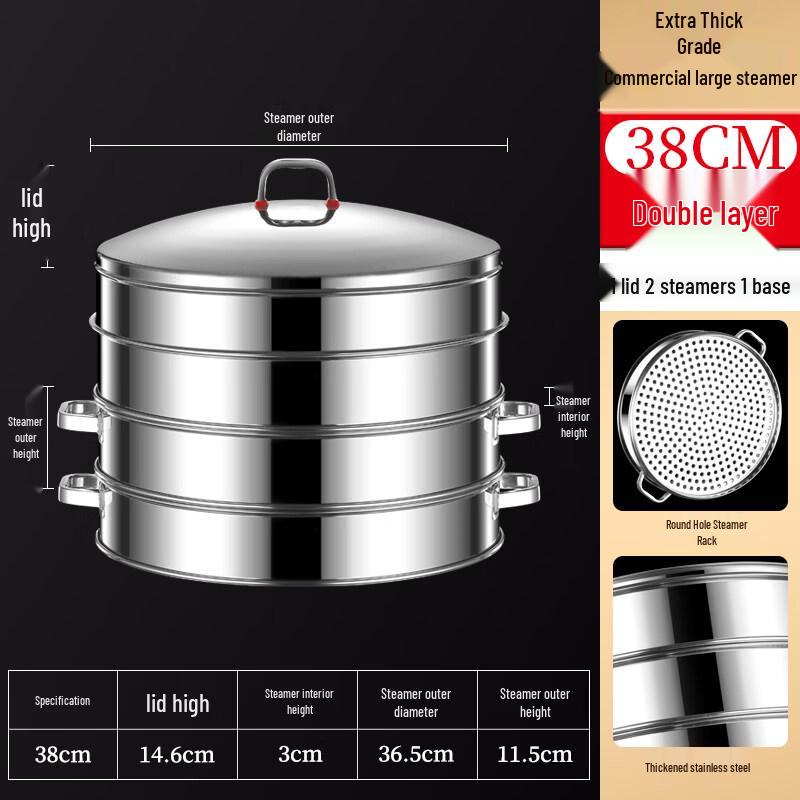 Thickened Stainless Steel Large Steamer Pot