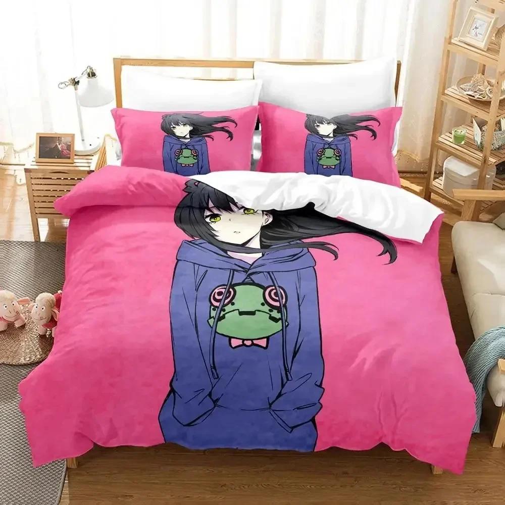 Anime Mieruko-chan The Girl Who Can Se Them Beding Set Printed Bed Linen Set With Pilowcase Bed Soft Duvet Cover Quen Super King-Sized Dimensionsd