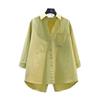 Camicia da Donna Primavera Colore Unico Larga Lunghezza Media Design Spacco Posteriore Collo a Revers Top Casual