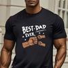 Mens Best Dad TShirt With Black Fist Dad Symbol Stretchable Loose Fit Tshirt Oneck Short Sleeve Casual Top