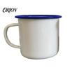 Enamel Coffee Mug for Camping Mug, Simple Style, with Multi-color Contrasting Rim, 360ml Compact Drinkware Gear Capacity Drinking Tea And Hot