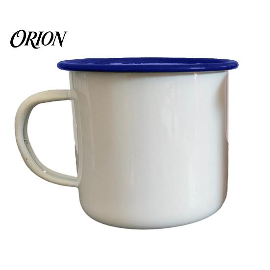 Enamel Coffee Mug for Camping Mug, Simple Style, with Multi-color Contrasting Rim, 360ml Compact Drinkware Gear Capacity Drinking Tea And Hot
