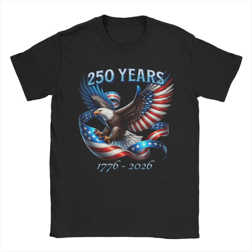 Streetwear TShirt Summer Patriotic Eagle and Flag 250 Years 17762026 Hip Hop T Shirts Aesthetic Cheap Print Short Sleeve Tops