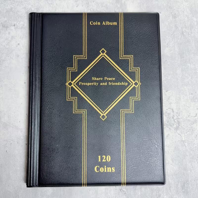 120 Taschen Kunstleder PU Münzsammlung Album Buchsammlung Geldorganisator Aufbewahrungstaschen PVC-Folie
