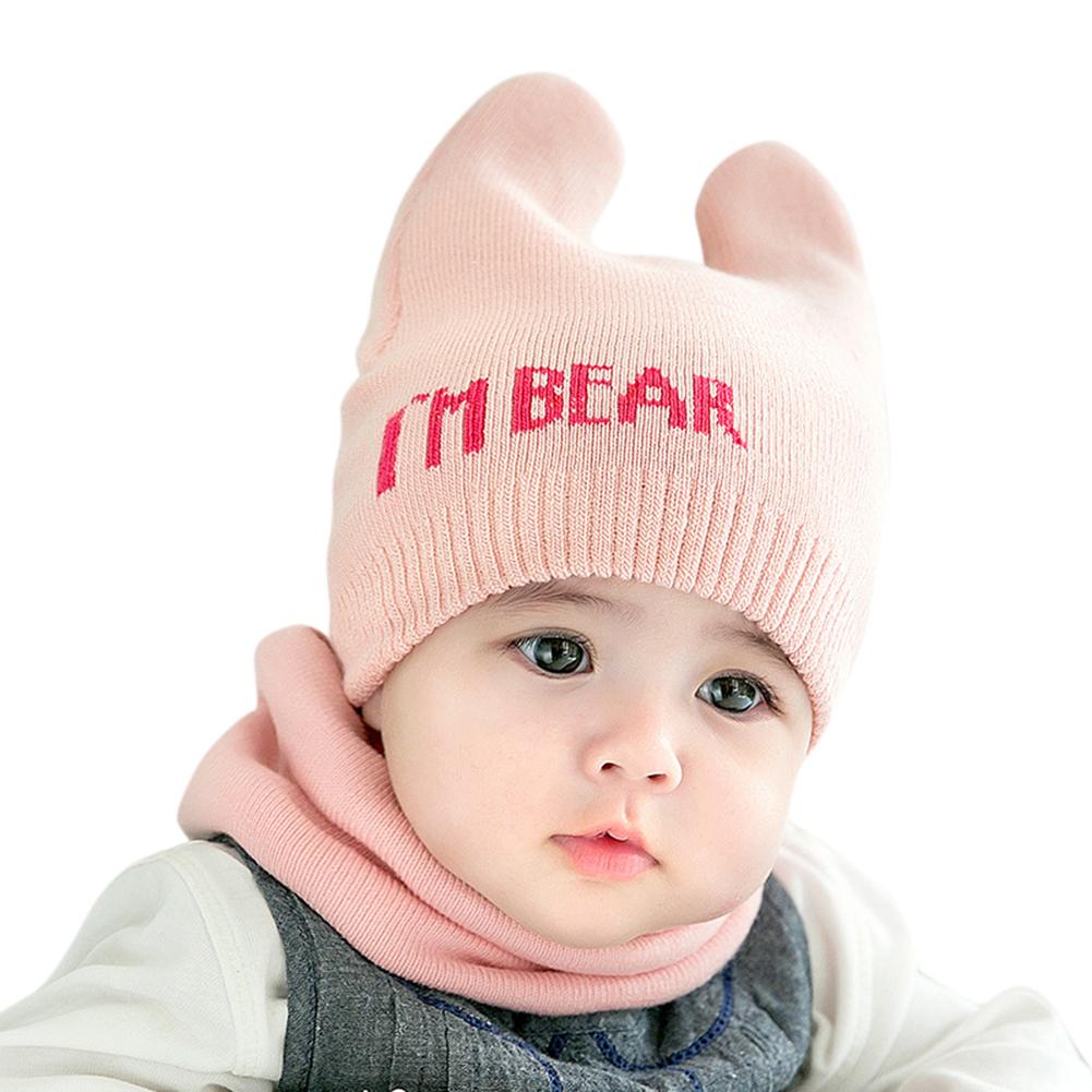 2 Stück/Set Neugeborenen Mütze + Schal Anzug Warme Strickmütze Halstuch Schlauchschal