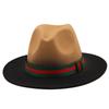 Autumn and winter men's and women's fashion spray-painted woolen jazz hat, a European, American and British style big-brimmed top hat