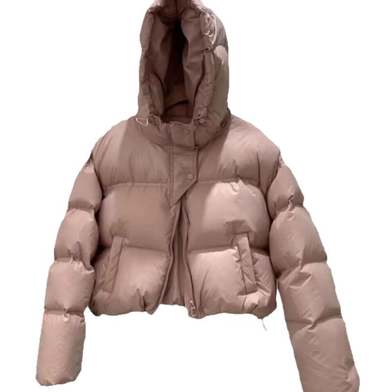 white duck down jacket women's short autumn and winter loose thickened bread jacket