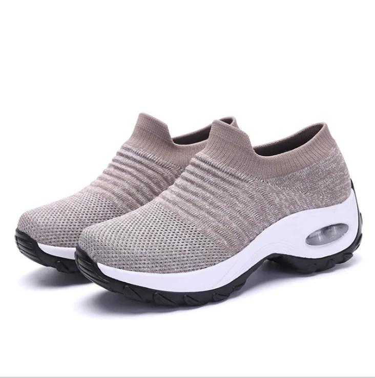 Fashion Summer Women Sneakers Fashion Slope Heel Casual Shoes Breathable Designer Lazy Loafers Lightweight Non Slip Single Shoes Women