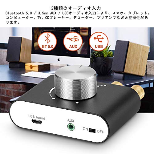 Upgraded Nobsound NS-01G Pro Power Amplifier, Bluetooth 5.0, 100W, Digital Power Amplifier for Speakers, HiFi Audio, with Power Supply (Black)