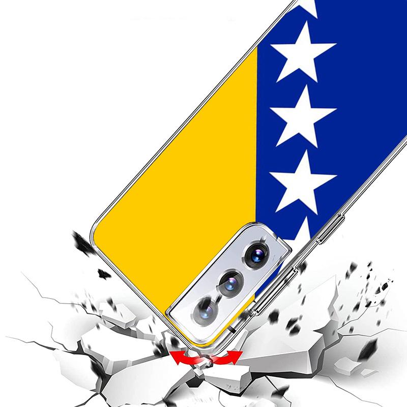 Bosnia And Herzegovina Flag Cover Phone Case For Samsung Galaxy S26 S25 Edge S24 Ultra S23 S22 Plus S21 S20 FE Soft Fundas Shell