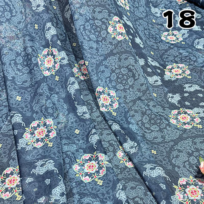 100*150cm Chinese Ancient Classical Traditional Chiffon Fabric For Sewing Hanfu Dress Horse Face Skirts Stage Costume