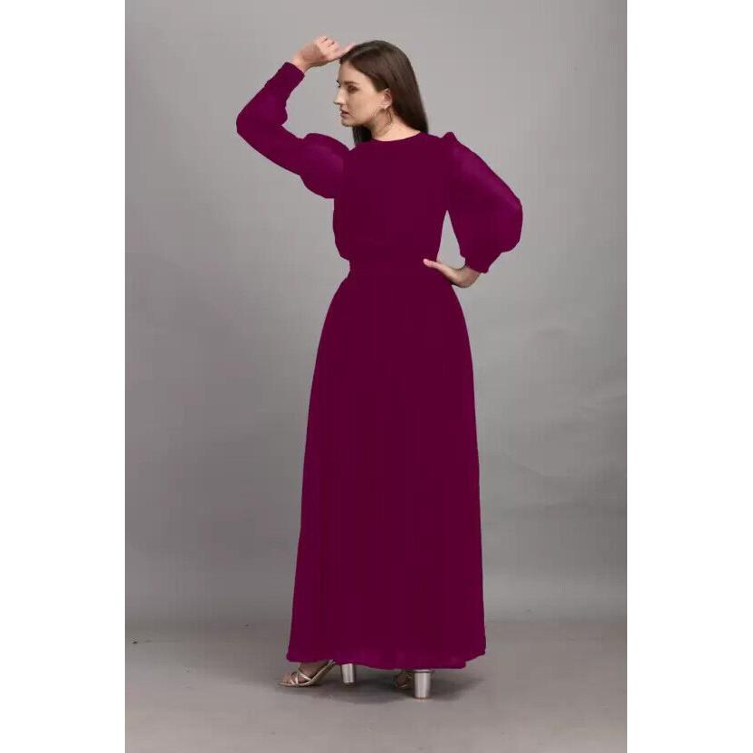Damen Designer Georgette Genähtes Ausgestelltes/A-Linien-Kleid Kurta Oberteil Tunika Kurti Kleid VF-1866c