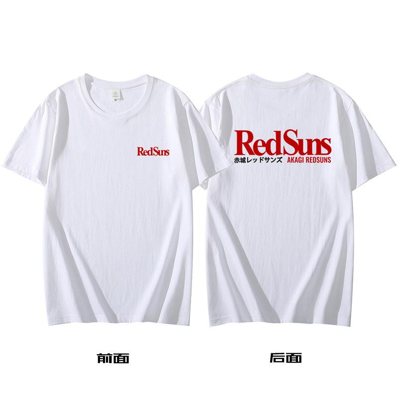 Initial D Akagi Team Shortsleeved Redsuns Pure Cotton Tshirt Japanese Jdm Modified Car Clothing For Summer Ins Y2k