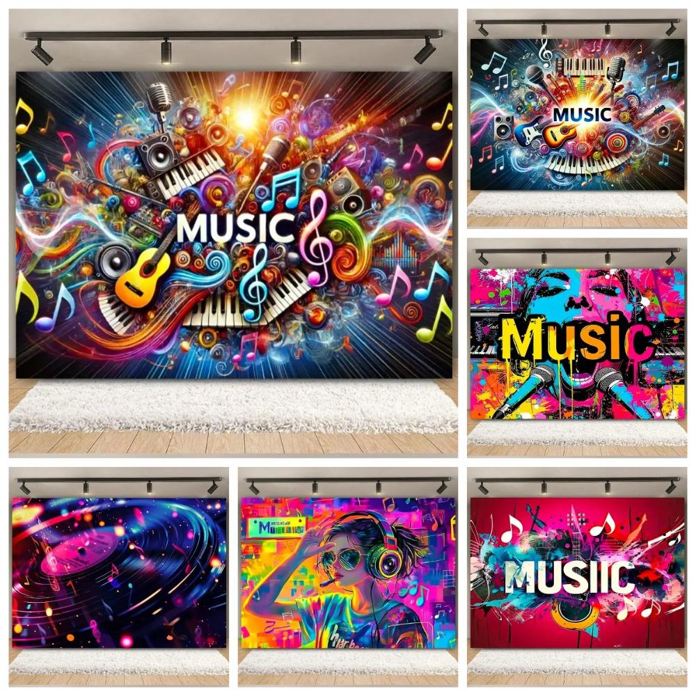 Disco Music Flash Stage Theme Party Photography Background, Adult Birthday Party, Home Decoration Photography Studio Background