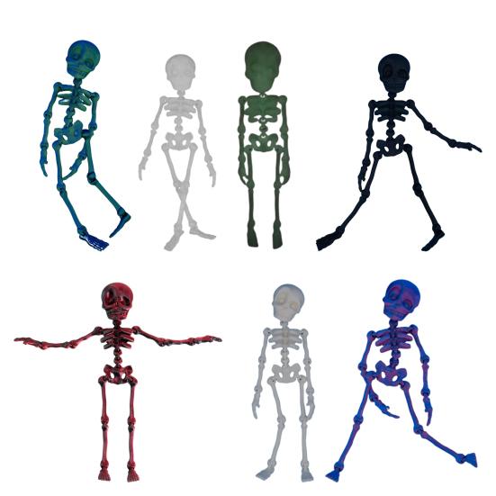 Poseable Skeleton Fridge Magnet 3D Printed Articulated Full Body Skeleton with Movable Joints Halloween Mini Skull Fridge Magnets for Home Decor