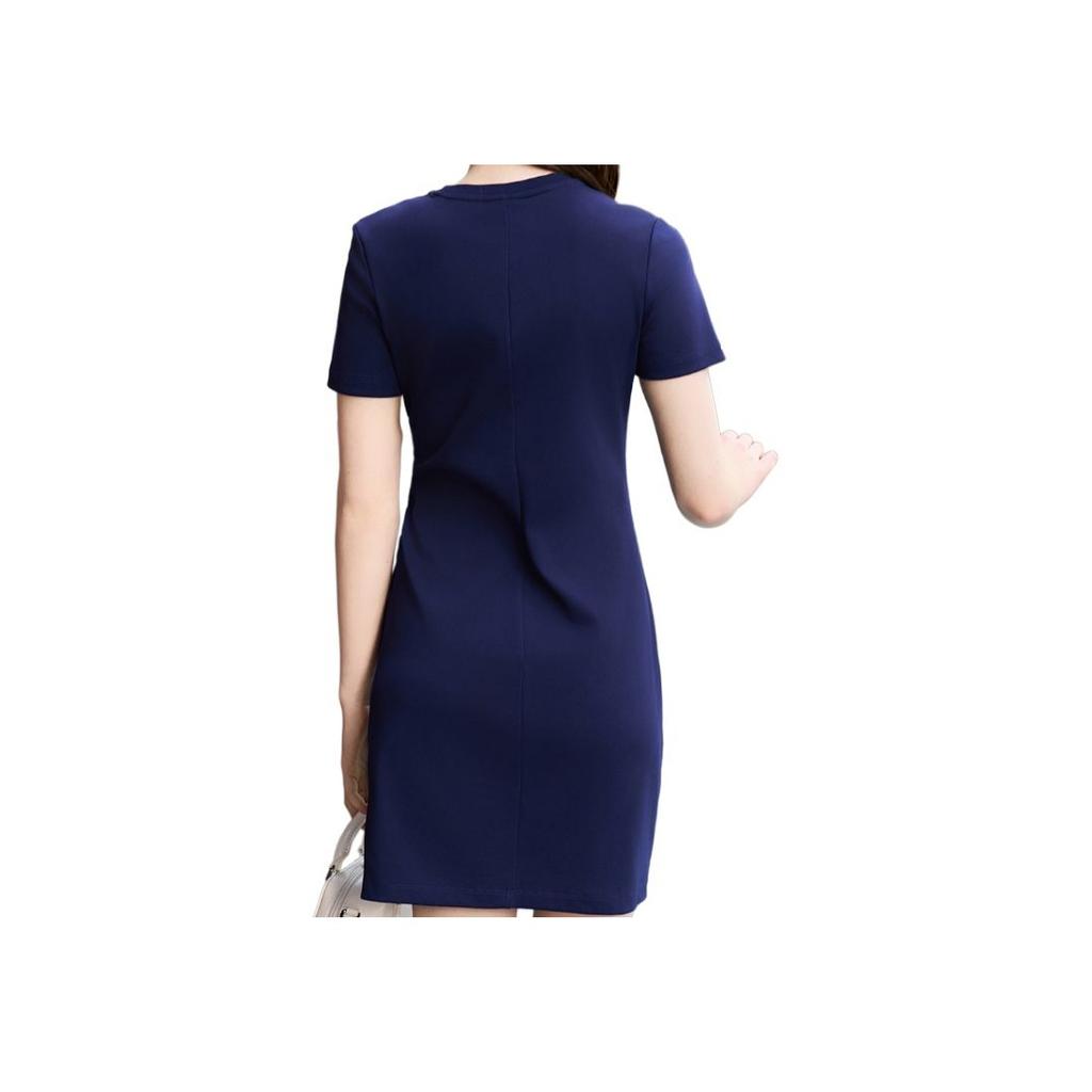 New FILA ORIGINALE Short Sleeved Dress Women's Dark Silent Blue DB F51W529313F-DB