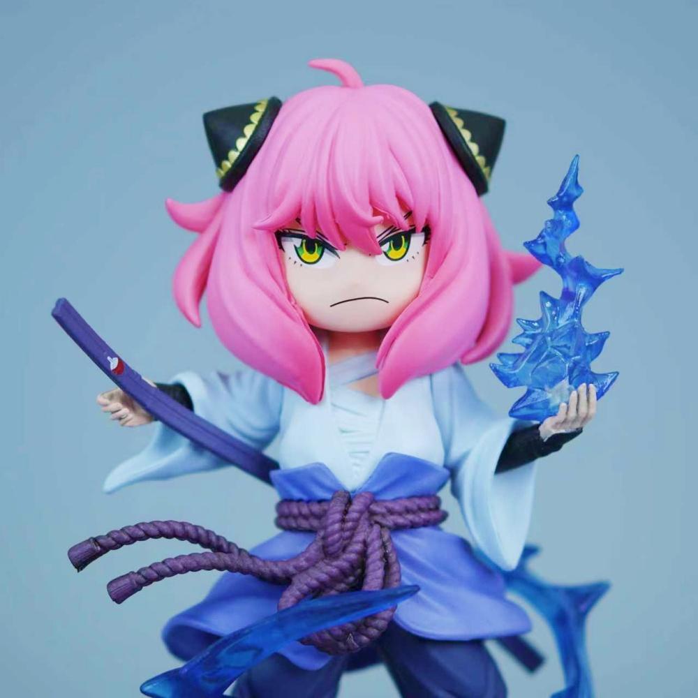 18.5cm/7.28in Animation NARUTO Figure Anya Forger Costume Play Uchiha Sasuke Action Figures Polyvinyl Chloride Statue Collector Miniature Playthings