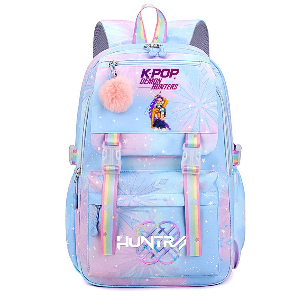 Niedlicher Anime K-Pop Dämonenjäger Aufdruck Große Kapazität Wasserdichter Rucksack Teenger Schüler Mädchen Junge Schultasche Büchertasche Damen Reisetasche Rucksack