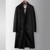100% Wool Men's Coat Autumn and Winter Knee Long Double-breasted Goose Down Liner Casual Warm Double-sided Woolen Coat