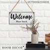 Meeting in Progress Door Sign, 10x5 Dibond Do Not Disturb, Hanging Welcome Please Knock Sign for Door