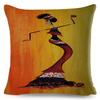 Abstract Painting Cotton Linen Decorative Cushion Cover Africa Life African Woman Home Decor Pillow Case Exotic Pillowcase