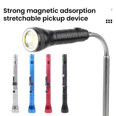 COB Flashlight with Telescoping Magnetic Pickup Tool Outdoor Camping Hiking Car
