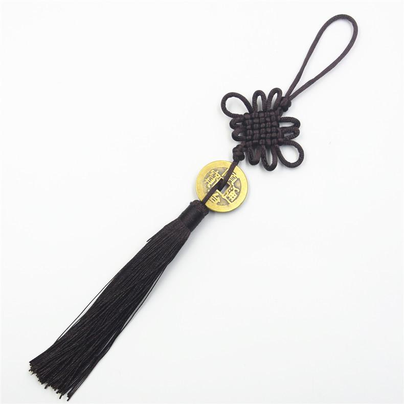 Handgefertigte Quaste im chinesischen Knotenstil Anhänger aus echter Kupfermünze Autoanhänger chinesischer Knoten dekorativ besonderes Geschenk