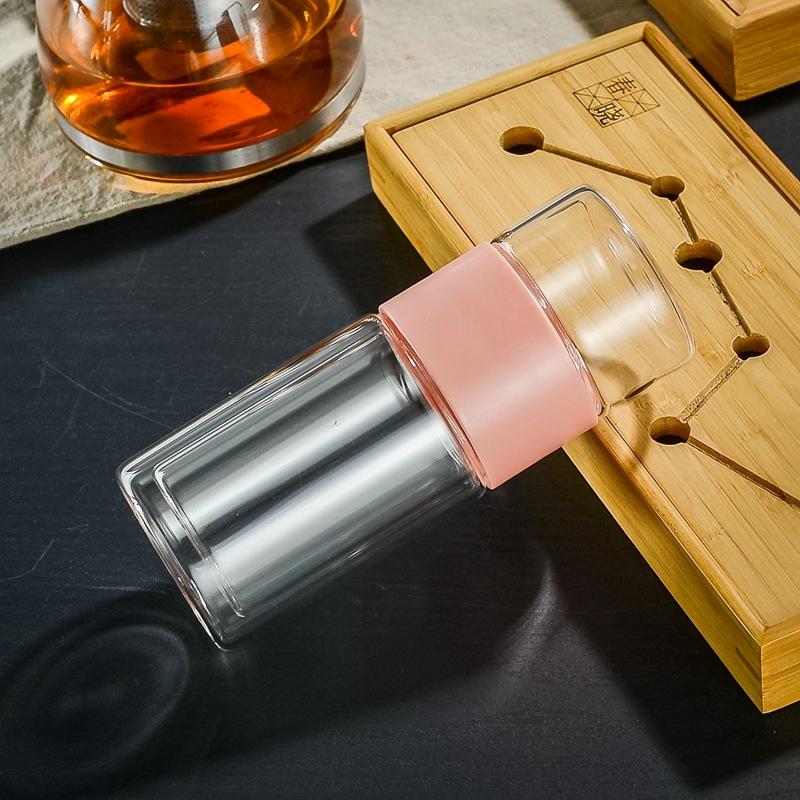 Factory Direct Sales of High Borosilicate Tea Water Separation Tea Cups for Men and Women Portable Glass Expresso Cups