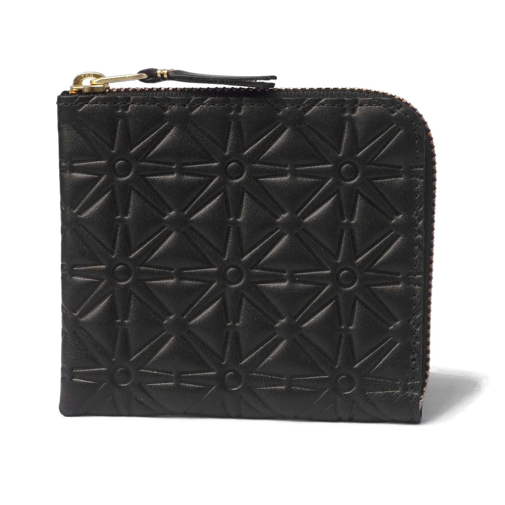

COMME DES GARCONS zipper coin case mini wallet embossed leather BLACK L-shaped SA310E, [item]