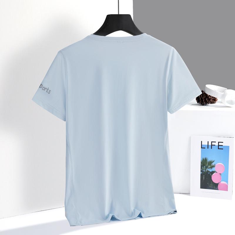 Women's Quick-Dry Ice Silk T-Shirt, Lightweight & Breathable, Casual Round Neck Short Sleeve