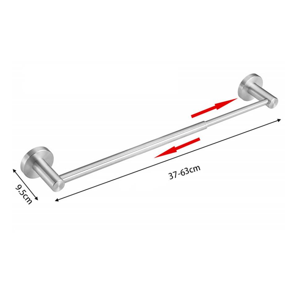 

Масштабируемая вешалка для полотенец из черной матовой нержавеющей стали, настенная, для кухни, ванной комнаты, регулируемая, 37-63 см, полка, вешалка для полотенец