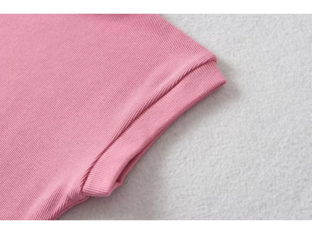 2025 Summer Women's Sleeveless Half-High Neck Fitted Vest with Curved Hem