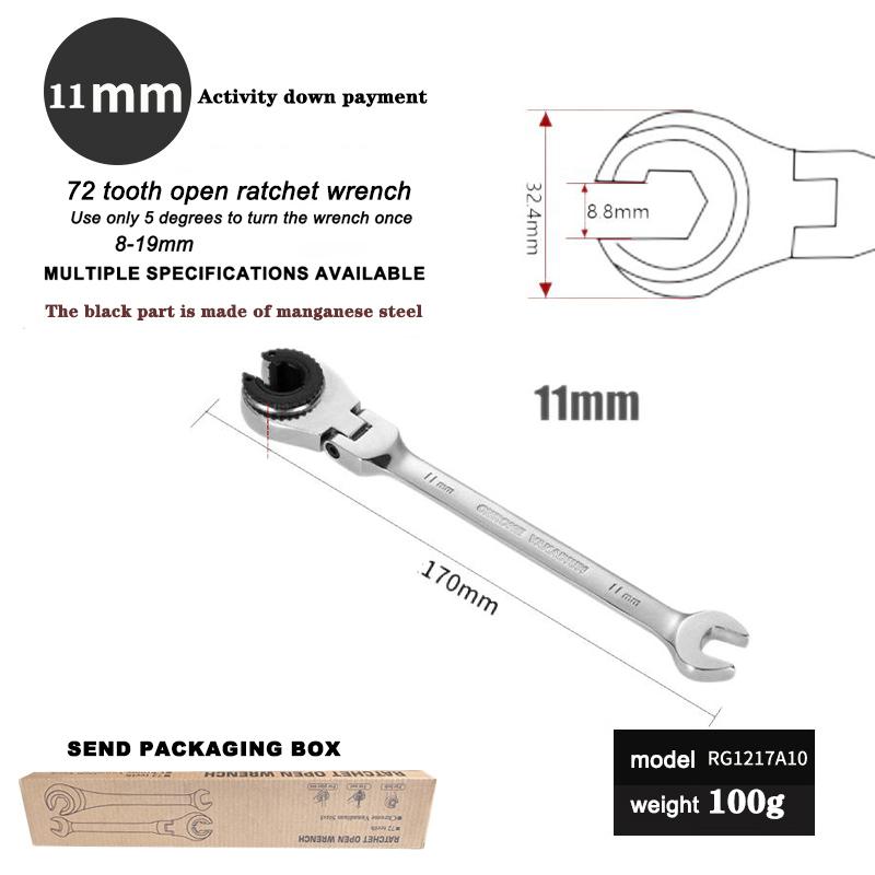 Nouă cheie rotativă cu clichet cu tub deschis de înaltă calitate Cheie universală cu clichet cu deschidere rapidă în baionetă Cheie combinată