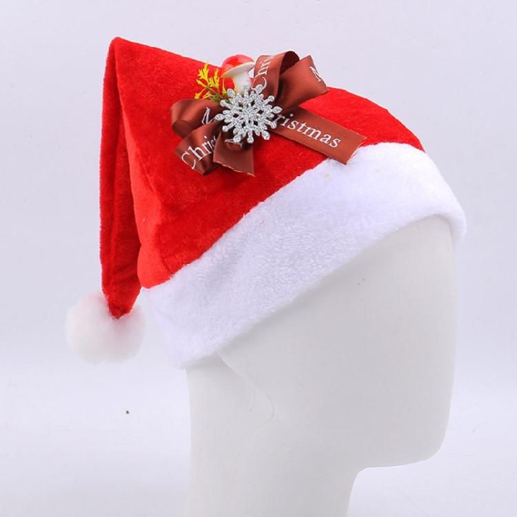 Santa Hat,Christmas Hats with Bows Xmases Holiday Hat Unisex Adults Christmas New Year Festive Holiday Party Supplies