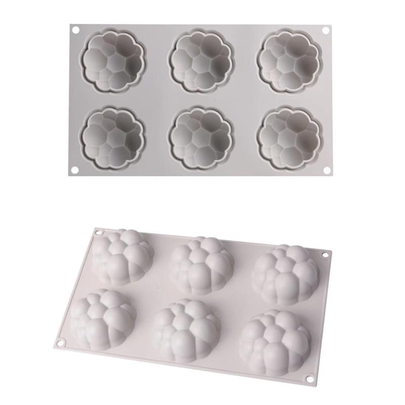 6 Holte Cloud Vorm Siliconen Mal Dessert Cake Mousse Mold Taart Decoreren Gereedschappen