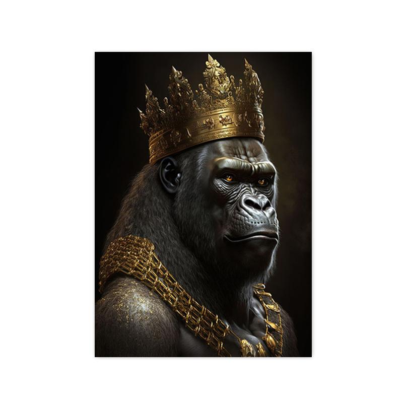 

Черное золото животные король горилла лев постеры принты кролик слон холст картины настенное искусство картина для гостиной домашний декор 70x100cm No Framed
