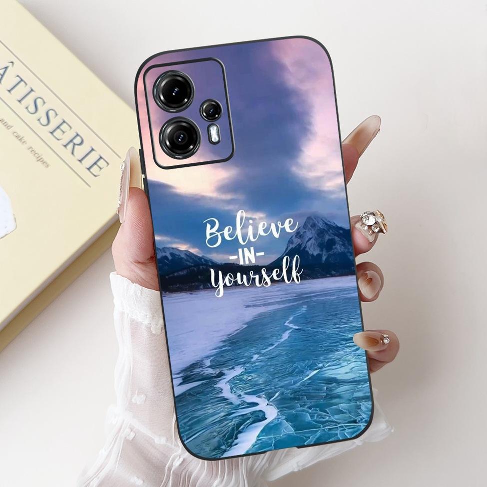 For Moto G13 G14 G15 Phone Cover For Motorola Moto G14 Case Silicone Luxury Fashion Flowers Love Cute Funny Cool Painted Bumper
