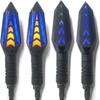 Universal 4Pcs Motorcycle Turn Signals Double Color Led Yellow Amber Flowing Blinker and Blue Daytime Running Indicator   (Black)
