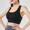 Premium Front Zipper Sports Bra - Shockproof High-Impact with Built-in Cups & Stylish Back Design for Women