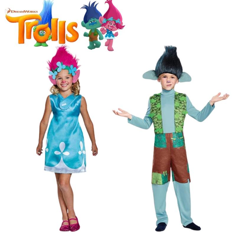 Bsrlons Children's Cosplay Magic Hair Elf Performance Costume Poppy And Branch Stage Outfit Summer)